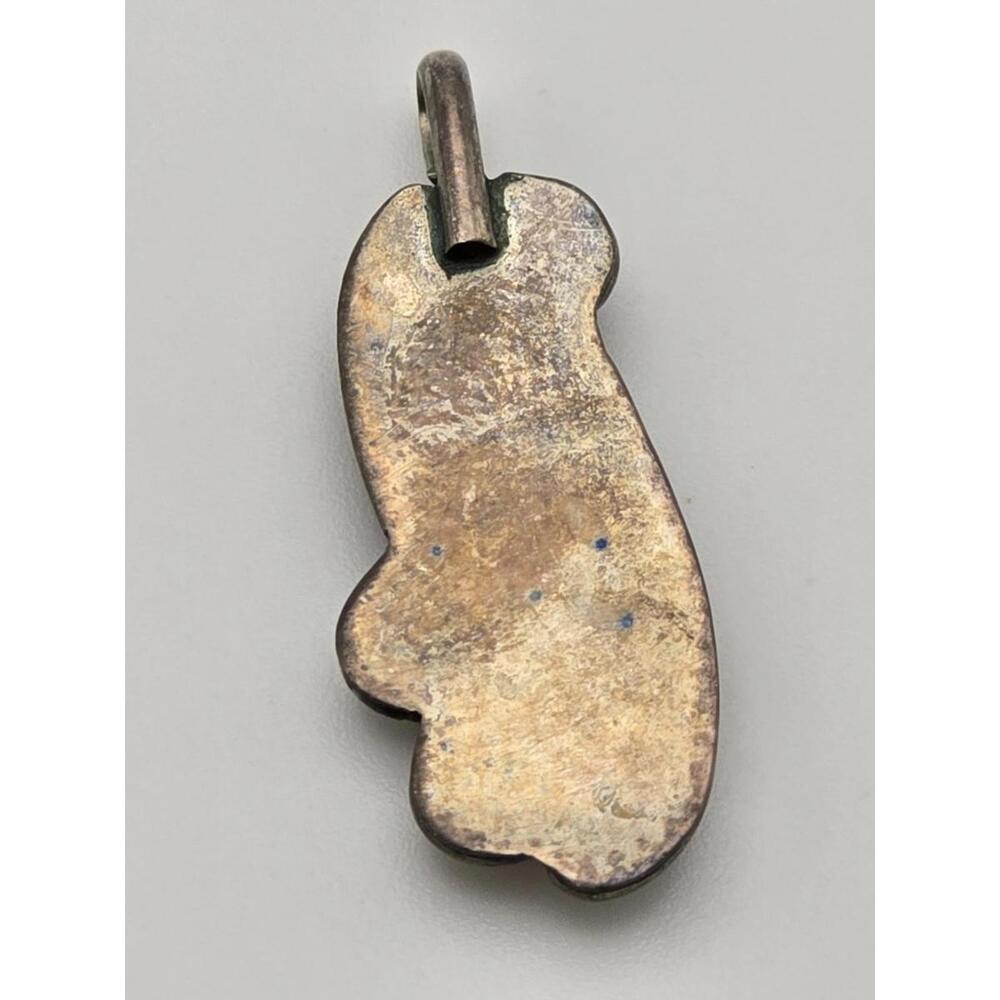 Vintage Silver Long Oval MOP Shell Cabochon Pendant - Picture 4 of 5